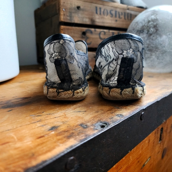 Valentino Black Lace Slip On Espadrilles size 38 - Picture 6 of 9